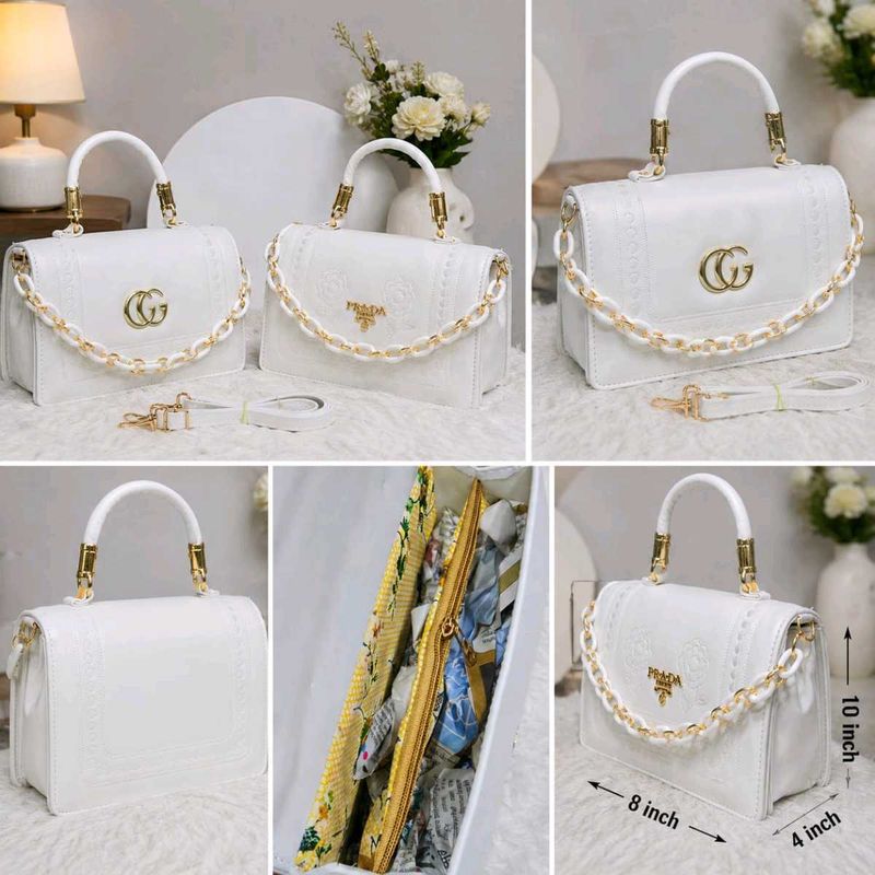 Handbag with Gold Accents
