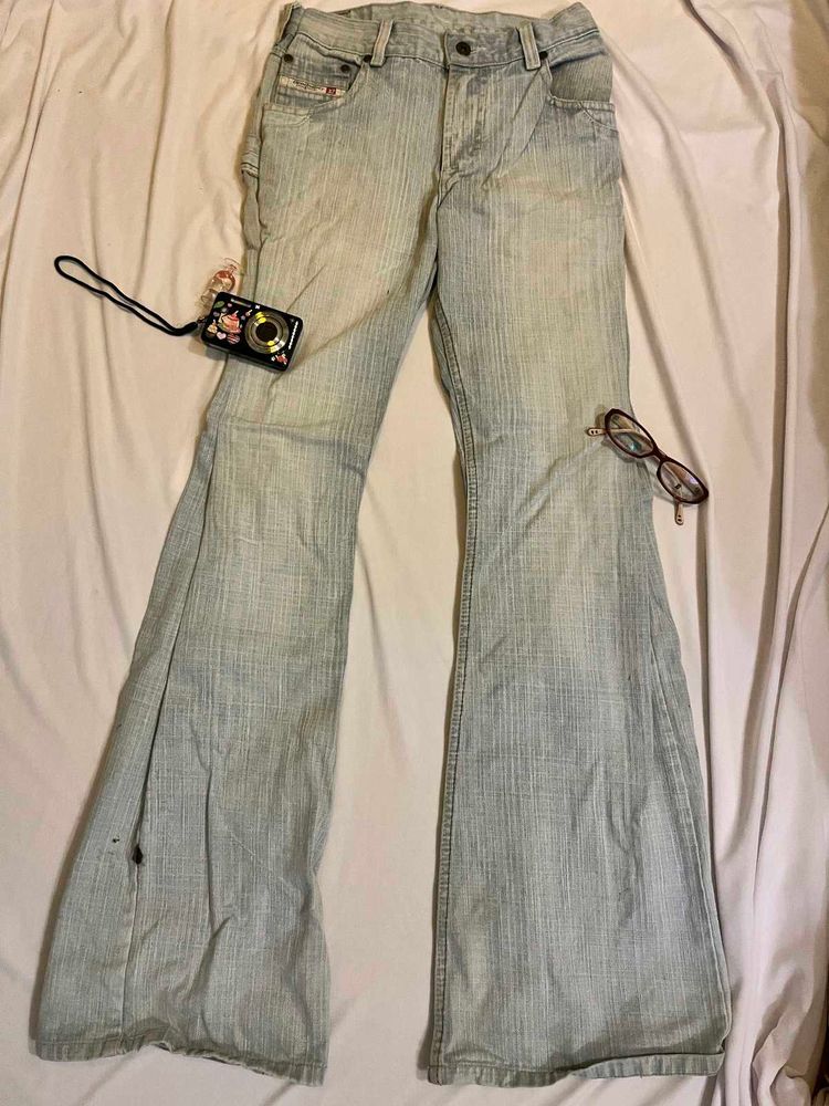 y2k low waist bootcut Light Wash Flare Jeans