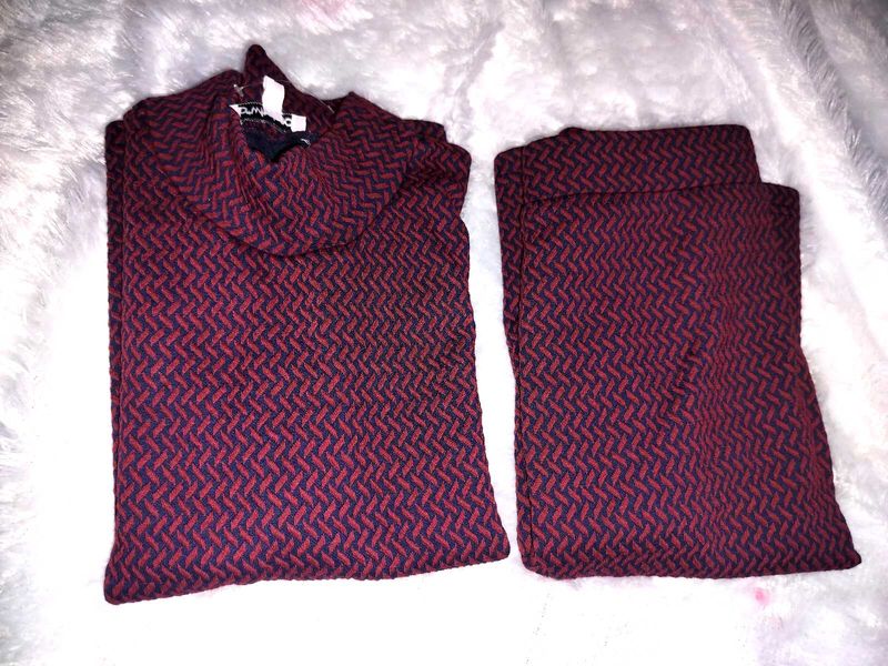 Burgundy  Top &amp; Skirt Set