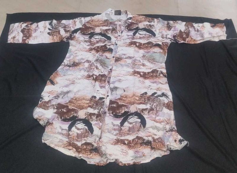 Patterned Open Front Top