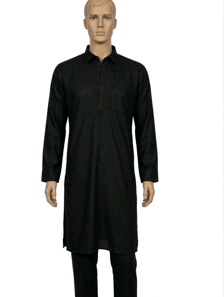 Classic Black Embroidered Kurta Set