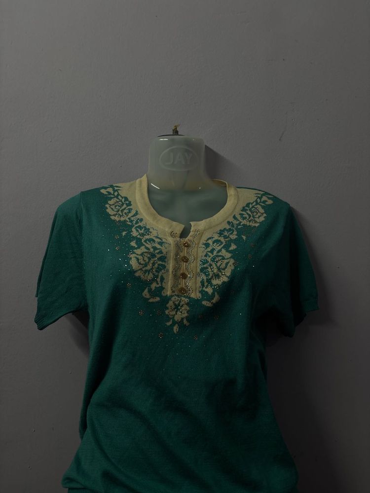 Beautiful Teal Embroidered Kurta🩵✨