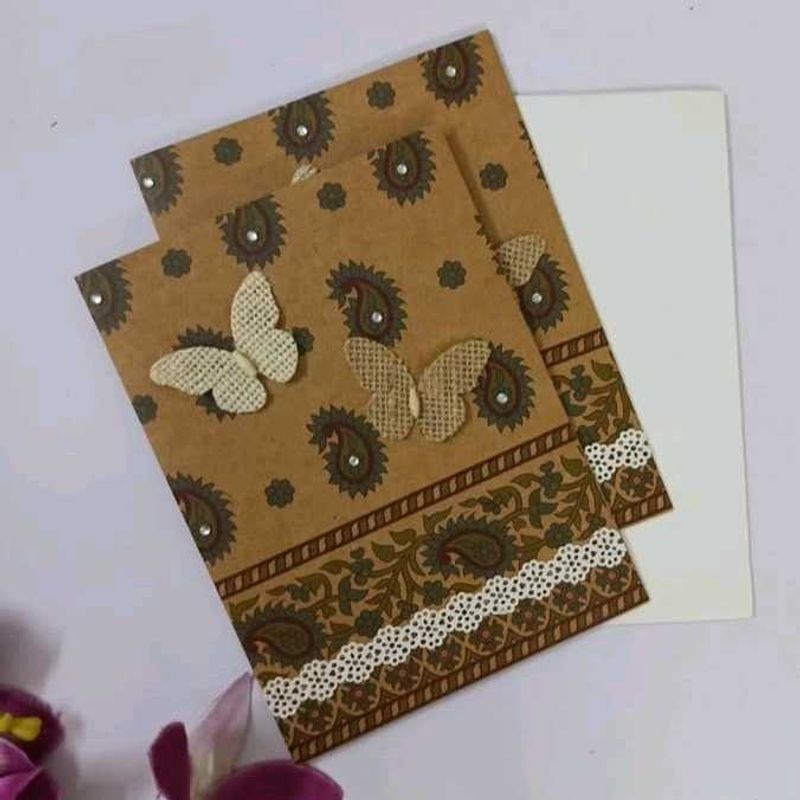 Handmade  Greeting Card-cum-Money Envelope (Pair)