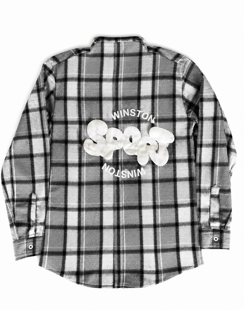 Men's Plaid Shirt with "SPORT" Graphic