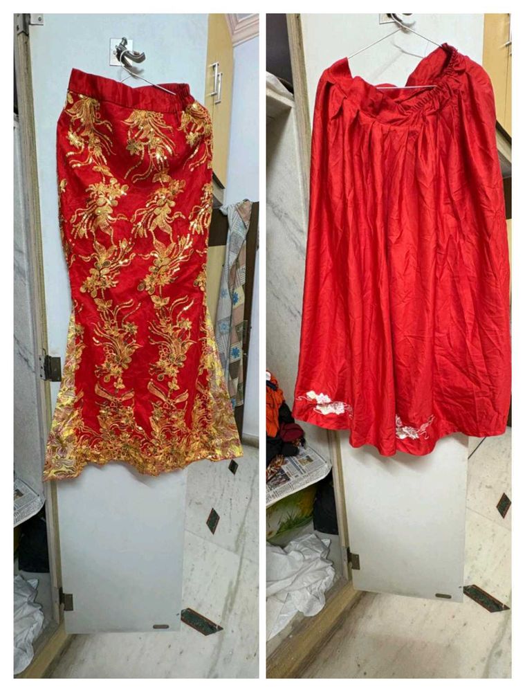 combo of two red skirts