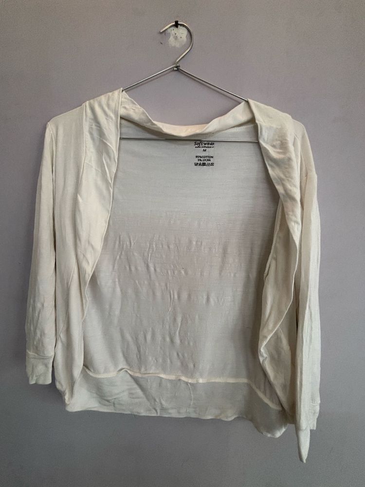 white cotton shrug small women