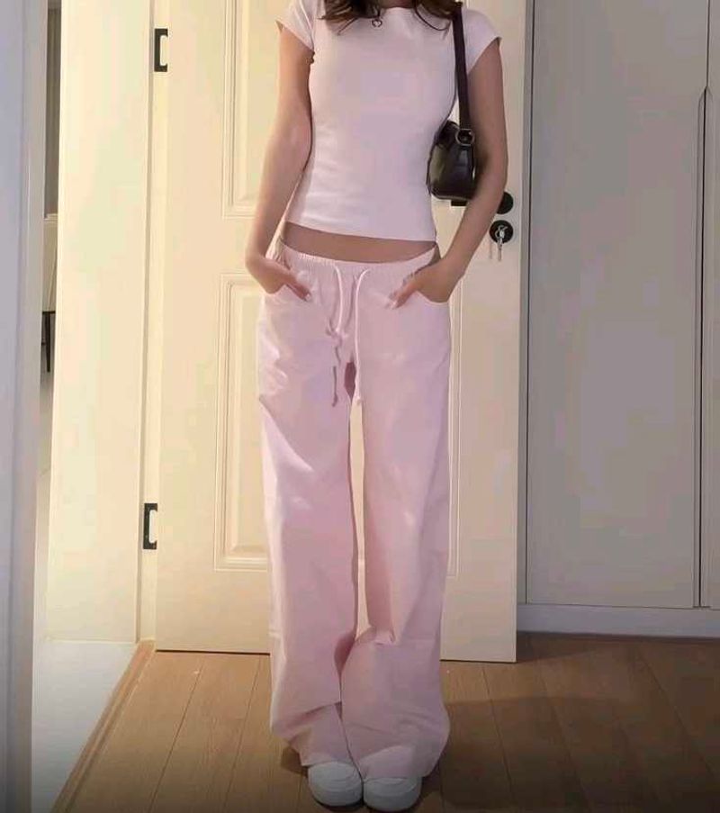 Pink Wide Leg Lounge Pants