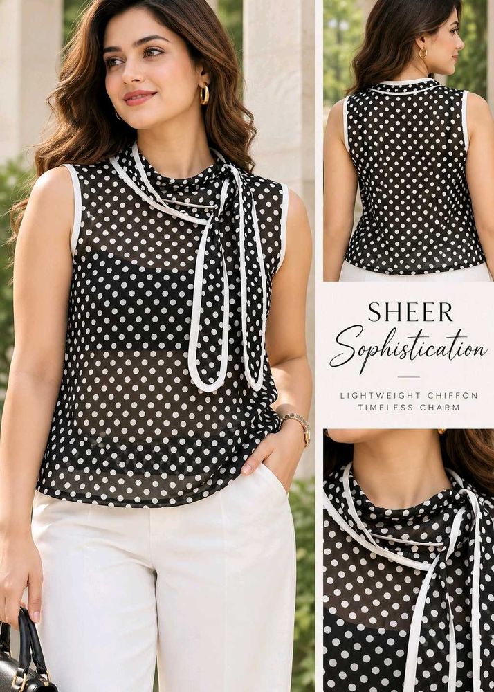 Chic Polka Dot Sleeveless Top