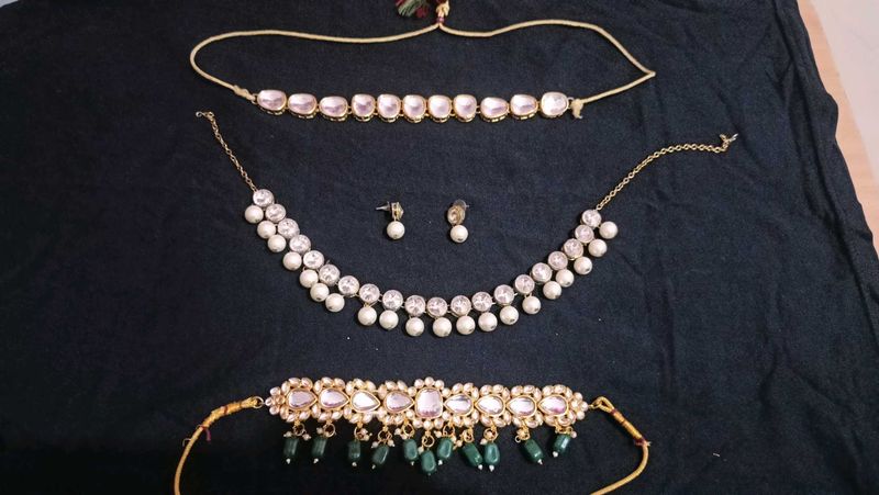 Elegant Kundan &amp; Pearl Jewellery Set