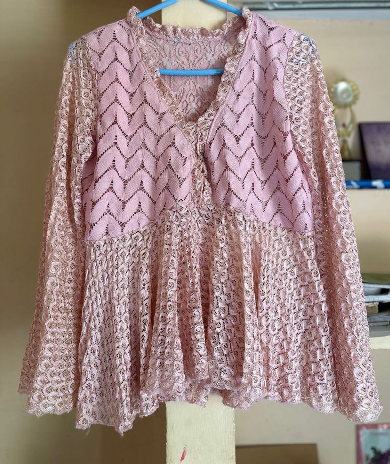 Lace Peplum Top
