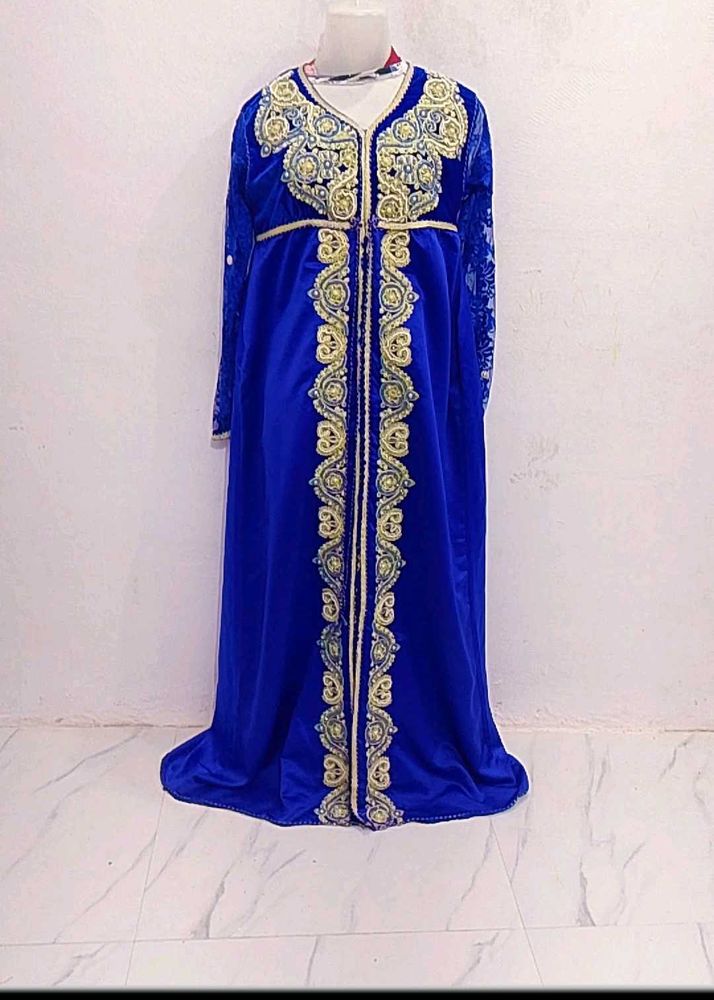 Royal Blue Embroidered  Gown