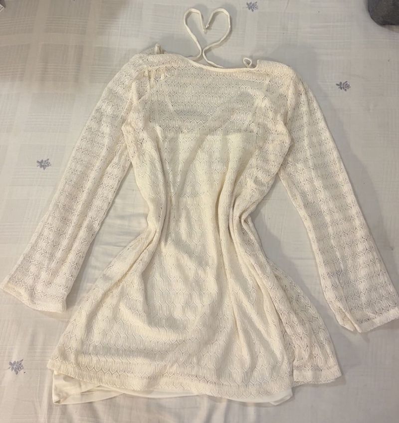 bohemian white beach backless dress