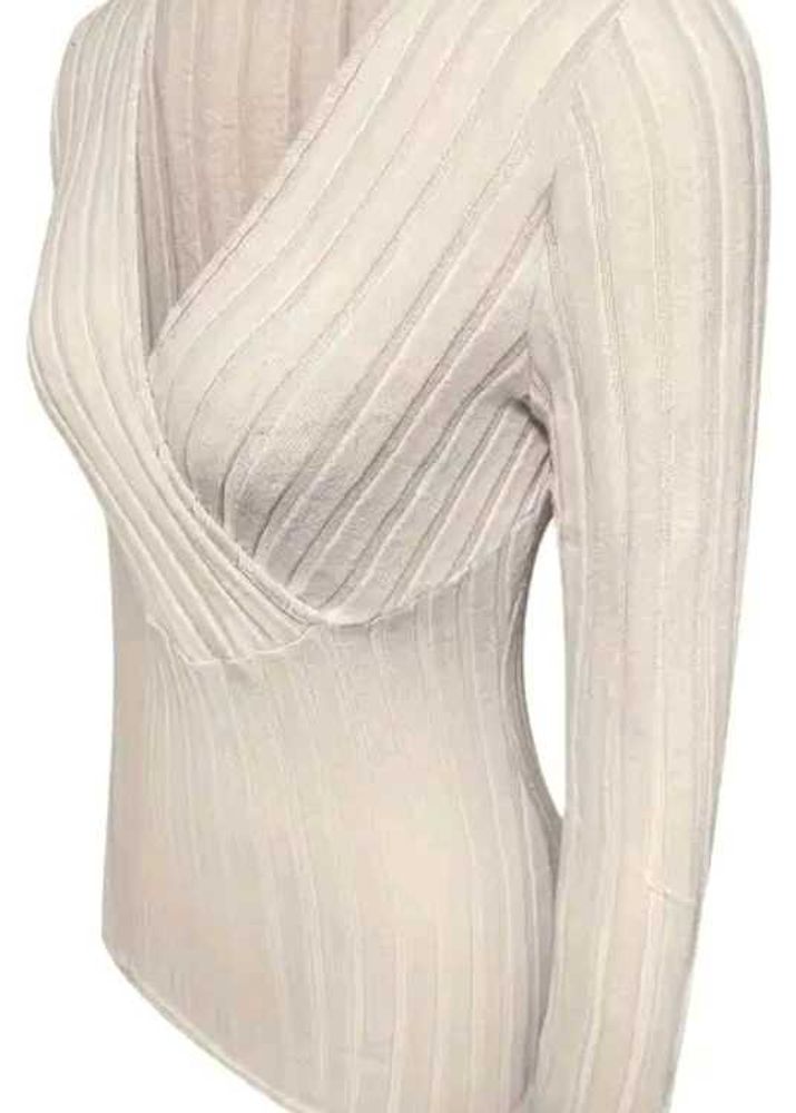 Sheer Ribbed V-Neck dress