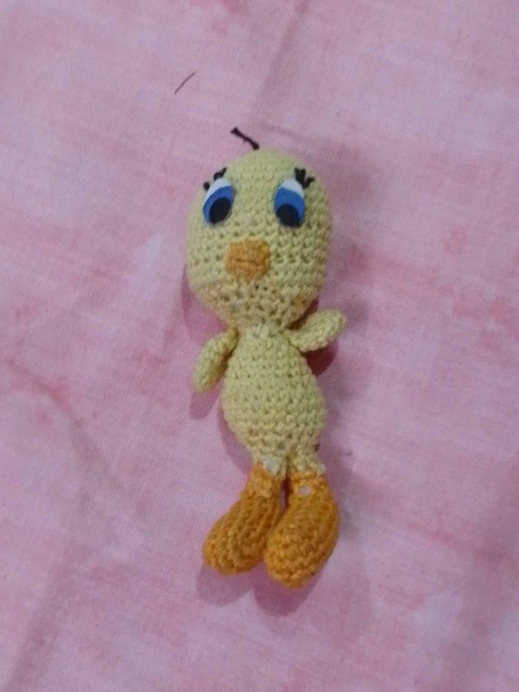 Crocheted Tweety Bird Amigurumi Toy