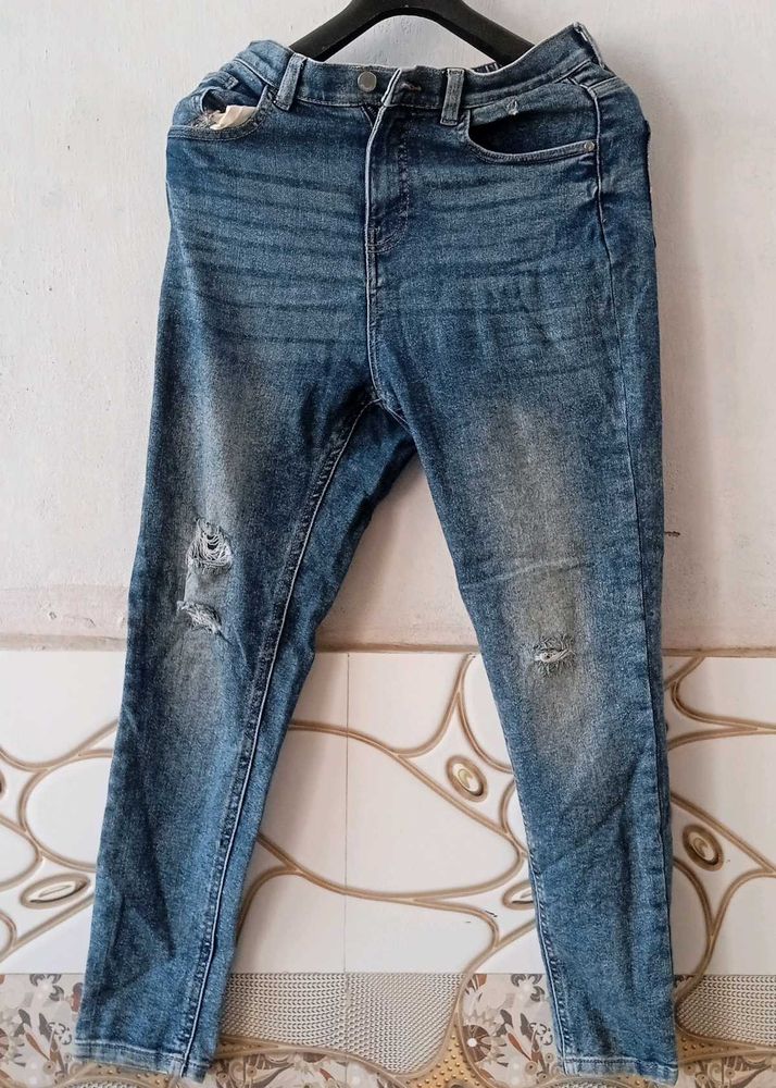Blue Distressed Skinny Jeans