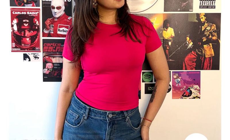 trending baby tees hot pink colour