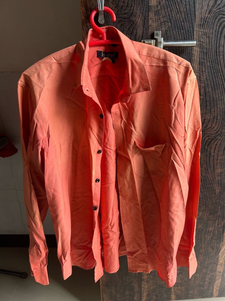 Men's orange formal Shirt