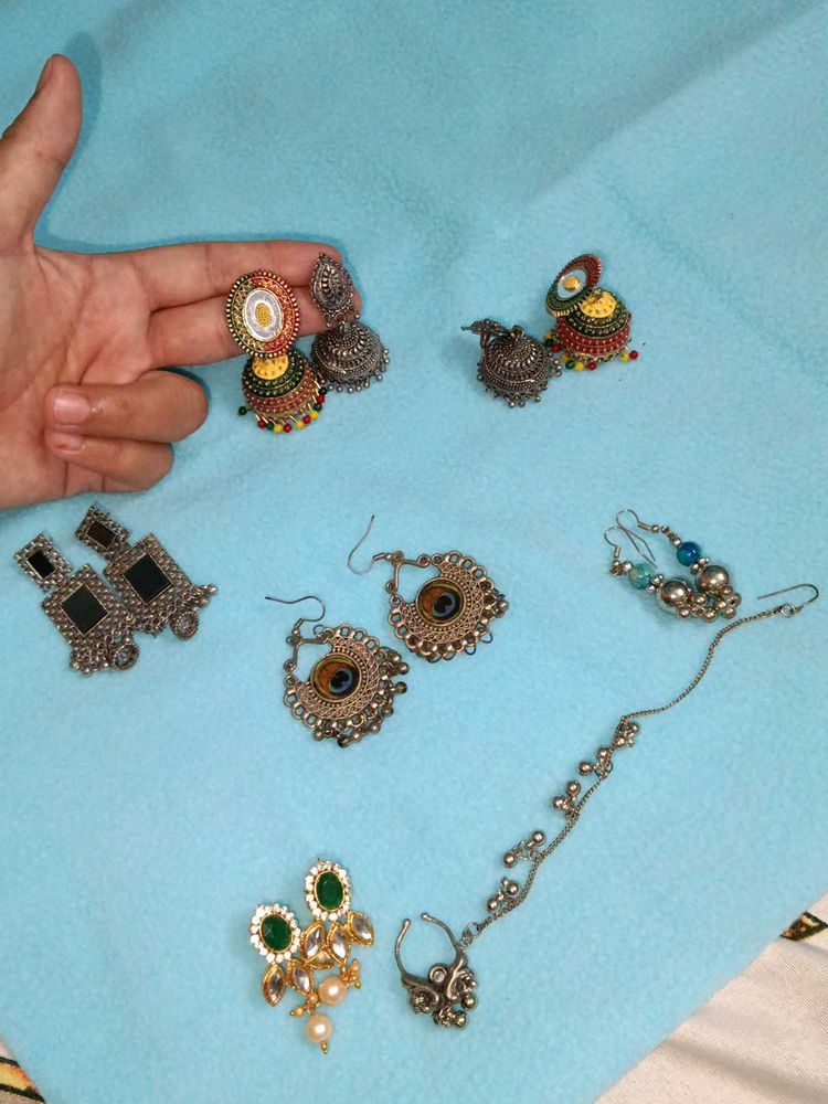 Assorted Ethnic Earrings &amp; Maangtika Set