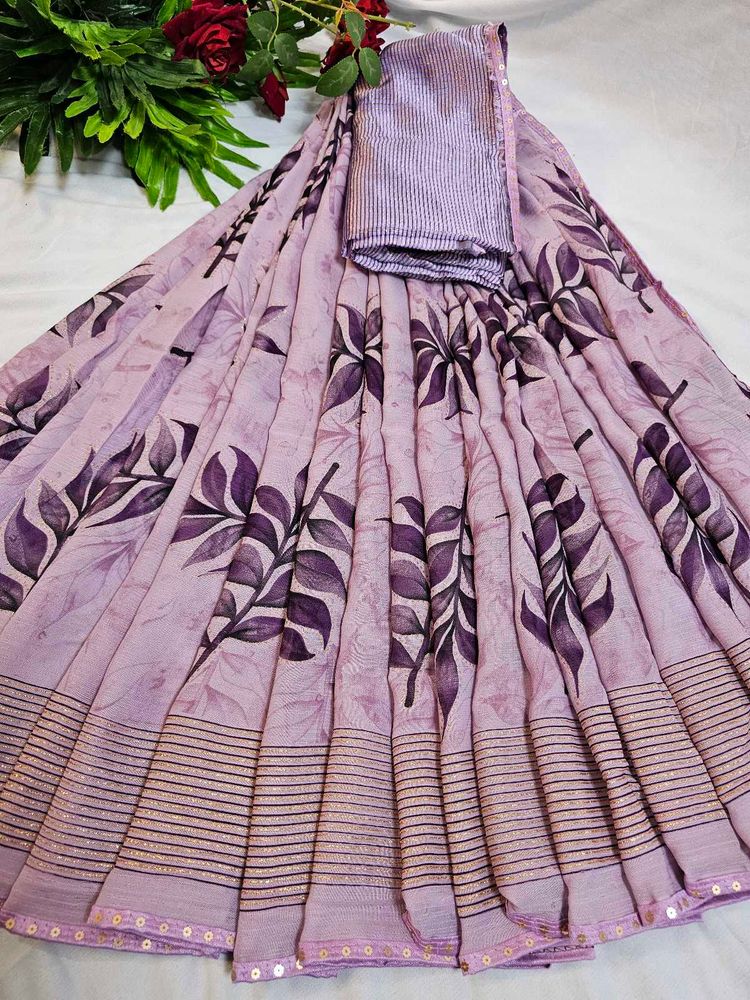 Elegant Floral Saree with blouse