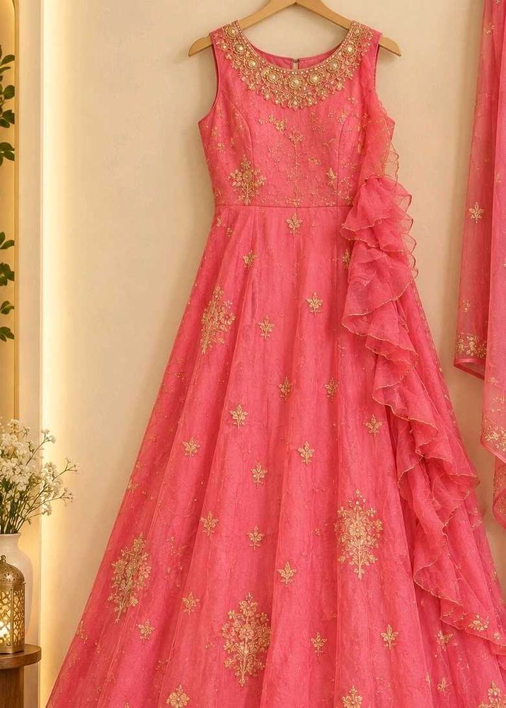 Elegant Pink Embroidered Lehenga Set