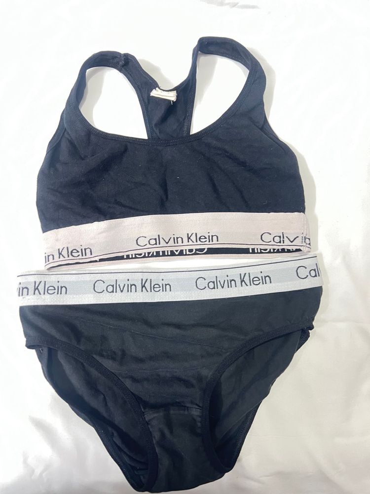 Calvin Klein Black Bra and Panty Set