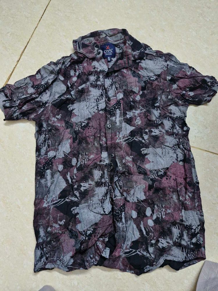 Men's Printed Short Sleeve Shirt- brand new