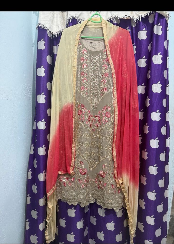 Embroidered Kurta Set with Dupatta