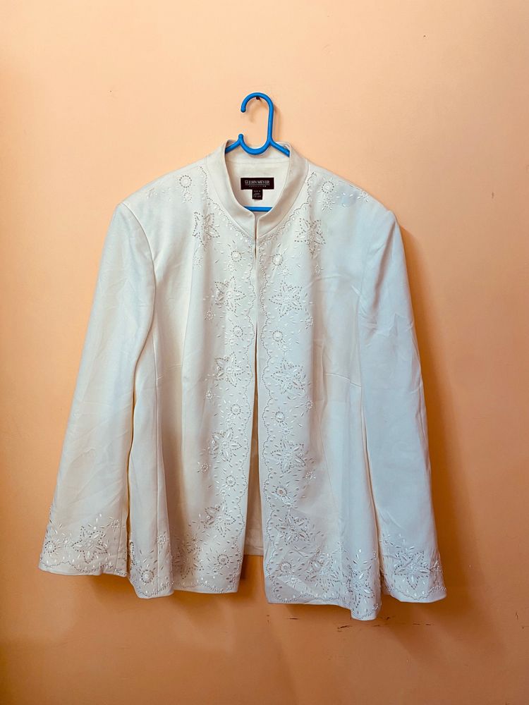 Dana Buchman Ivory Embellished Jacket