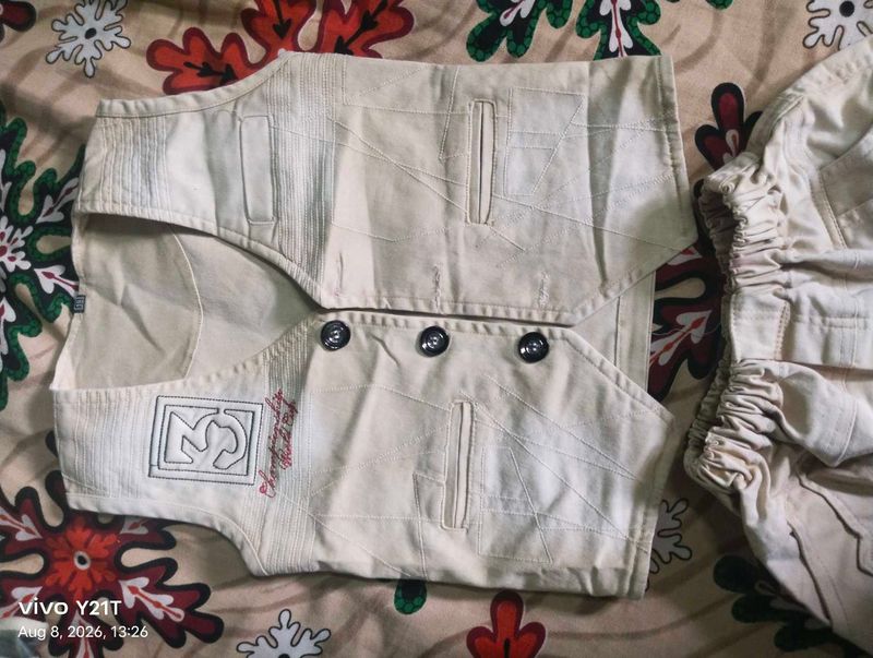 Stylish Beige Ethnic Vest. waistjacket or vestcoat