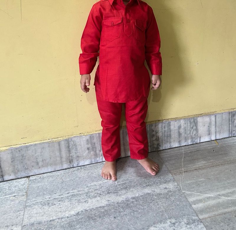 Red Kurta Set for Men