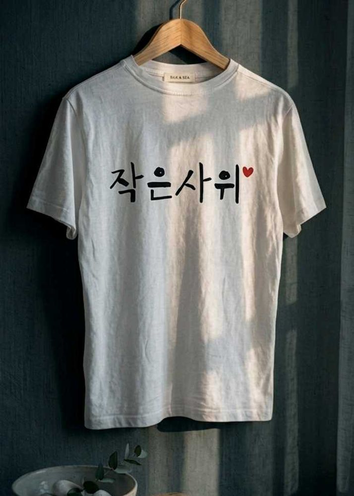 White Korean Graphic Tee