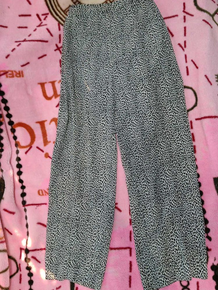 Animal Print Wide Leg Pants