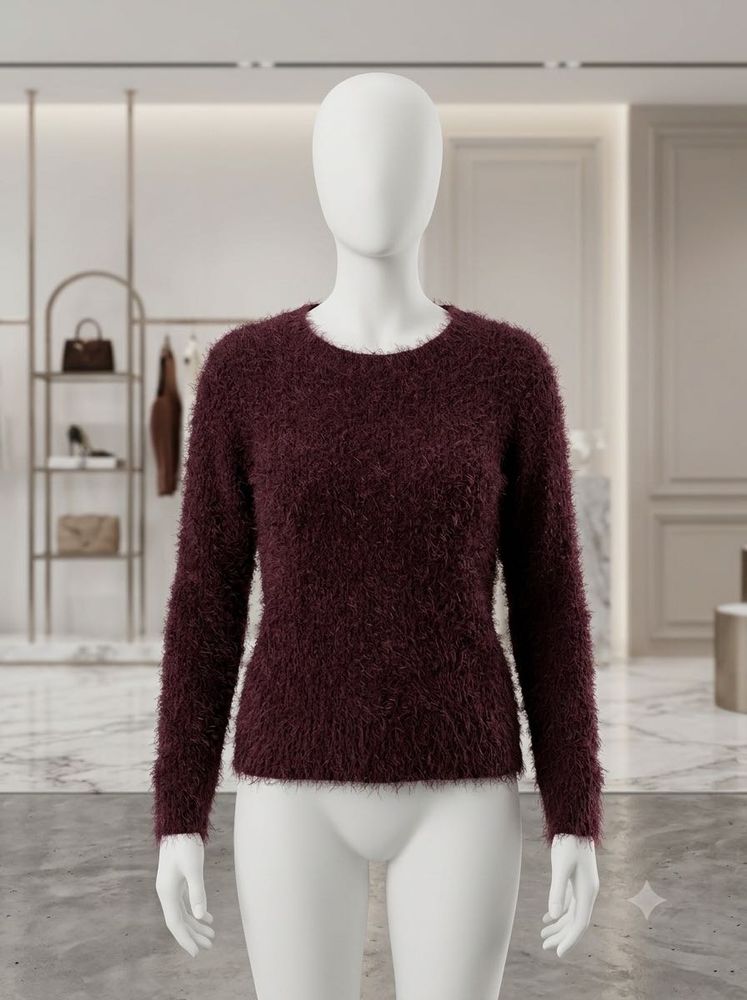 H&amp;M WineCozy Fuzzy Knit Sweater