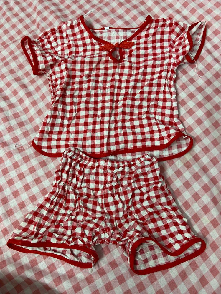 Red Gingham Pajama Set