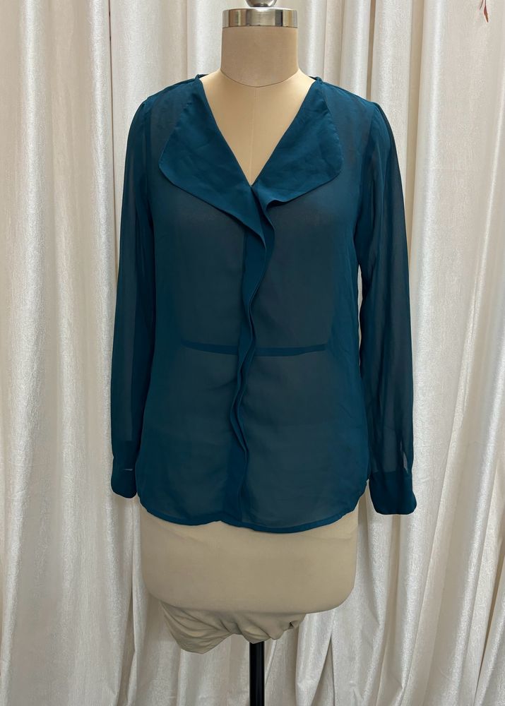Besiva Green Ruffle Top( Women's)