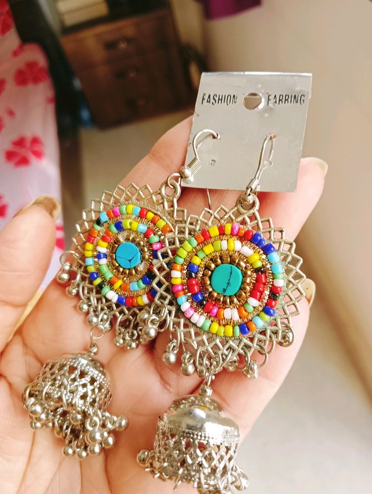 Combo New Big Oxidised Earrings