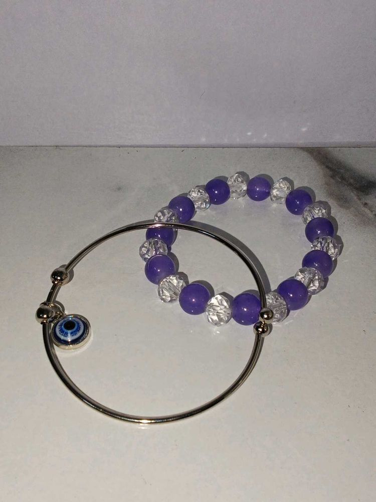 Evil Eye &amp; Beaded Bracelet Set