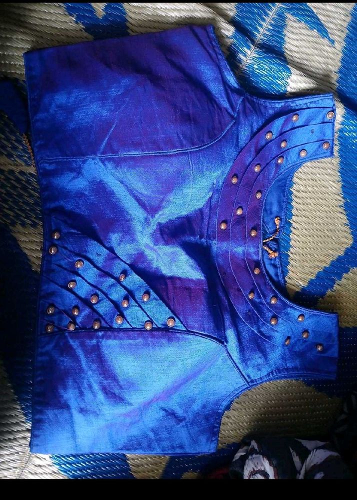 Royal Blue Embellished Blouse