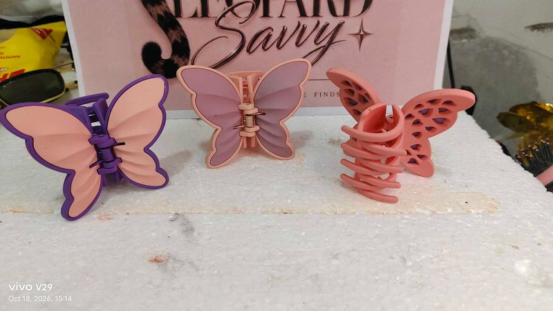 Cute Butterfly Hair Claw Clips Set