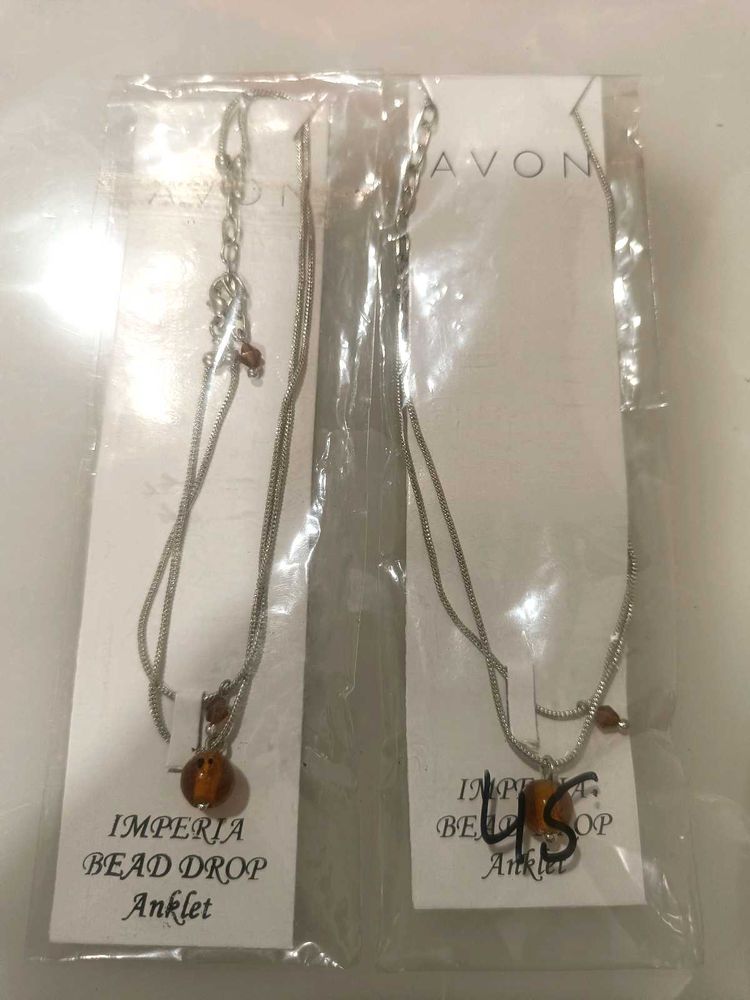 Avon Imperia Bead Drop Anklets - AMBER