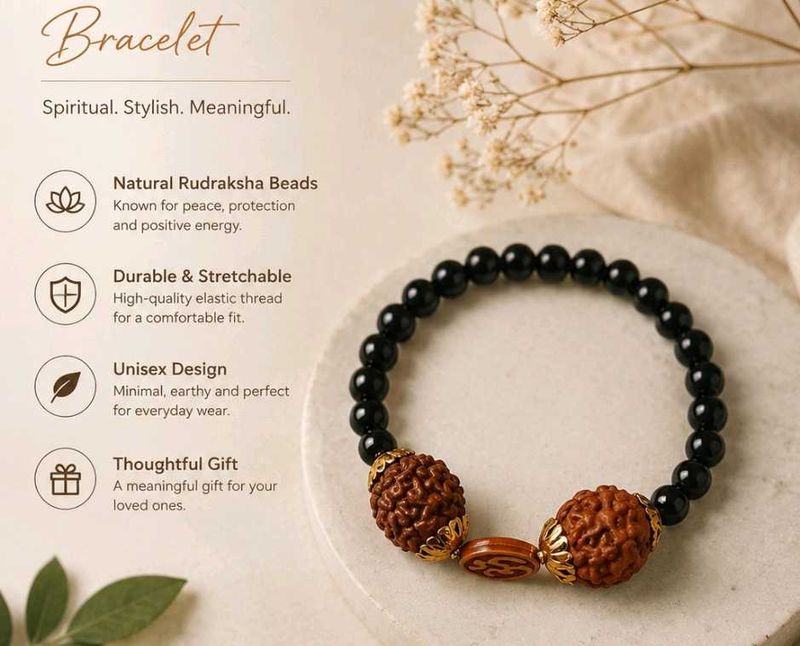 Spiritual Rudraksha Beaded Bracelet