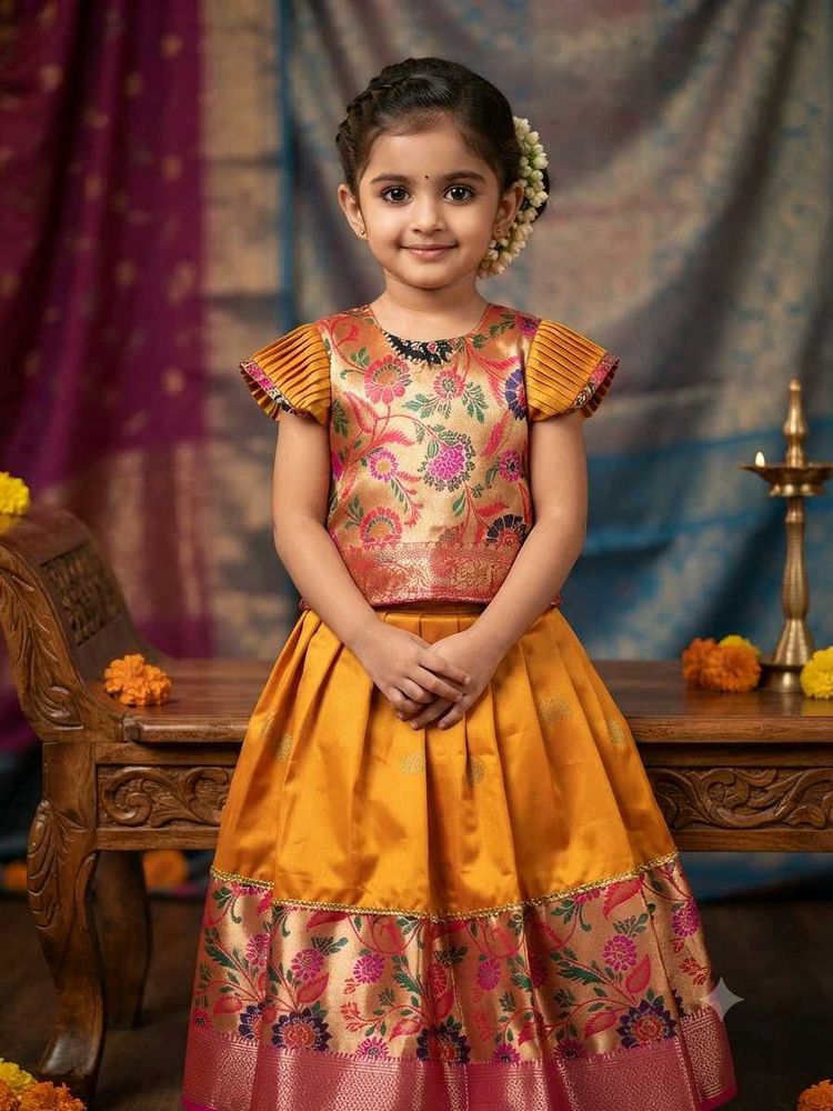 ✨ Silk Ethnic Girls Lehenga Choli ✨