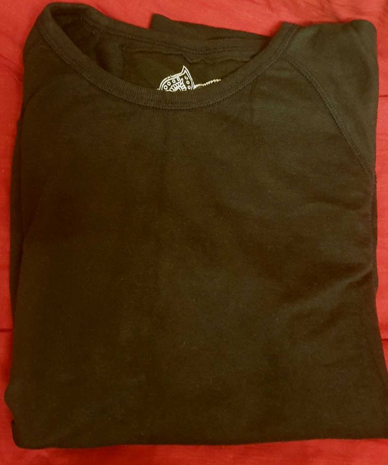 Black Cotton Sweatshirt