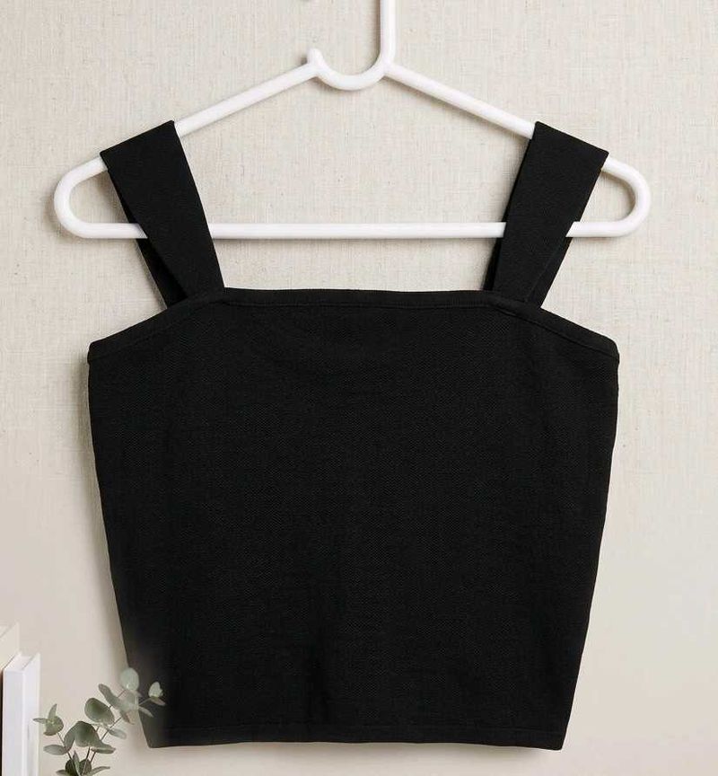 Black Square Neck Tank Top