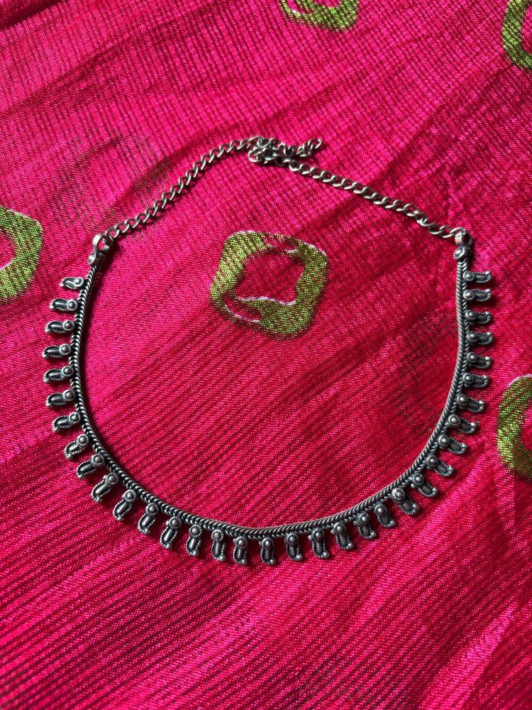 Black Polish Oxidized Necklace with Earring