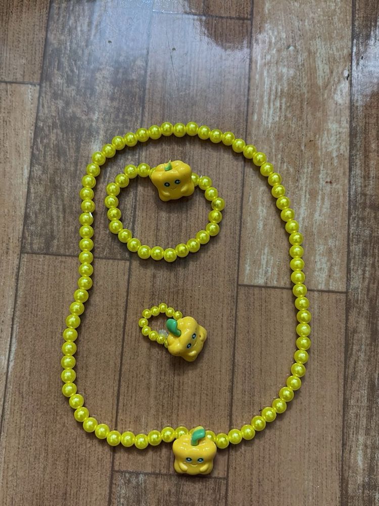 Cute Yellow Pumpkin Jewellery Set