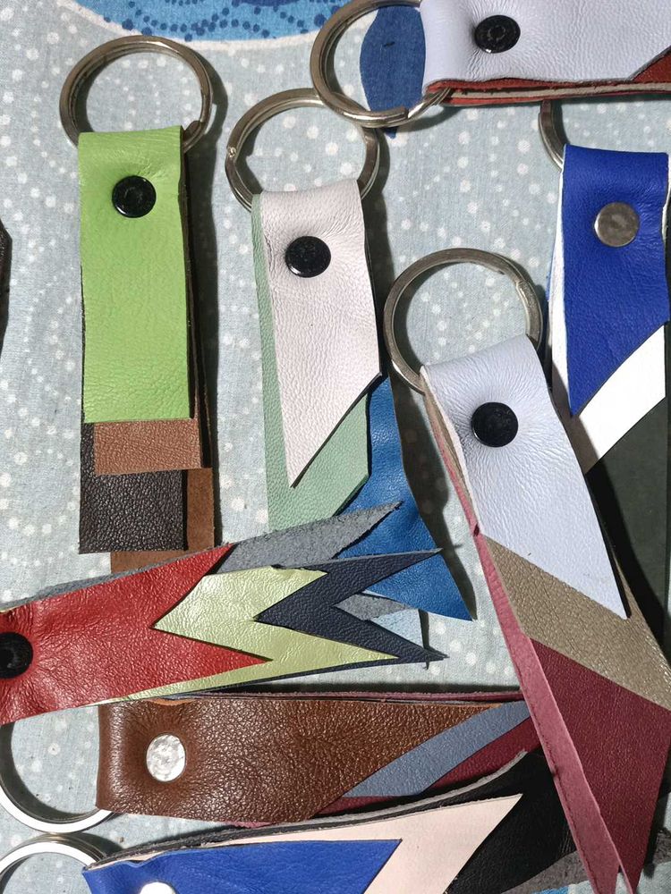 Keychain Colourblocked 1 Set | Genuine Leather