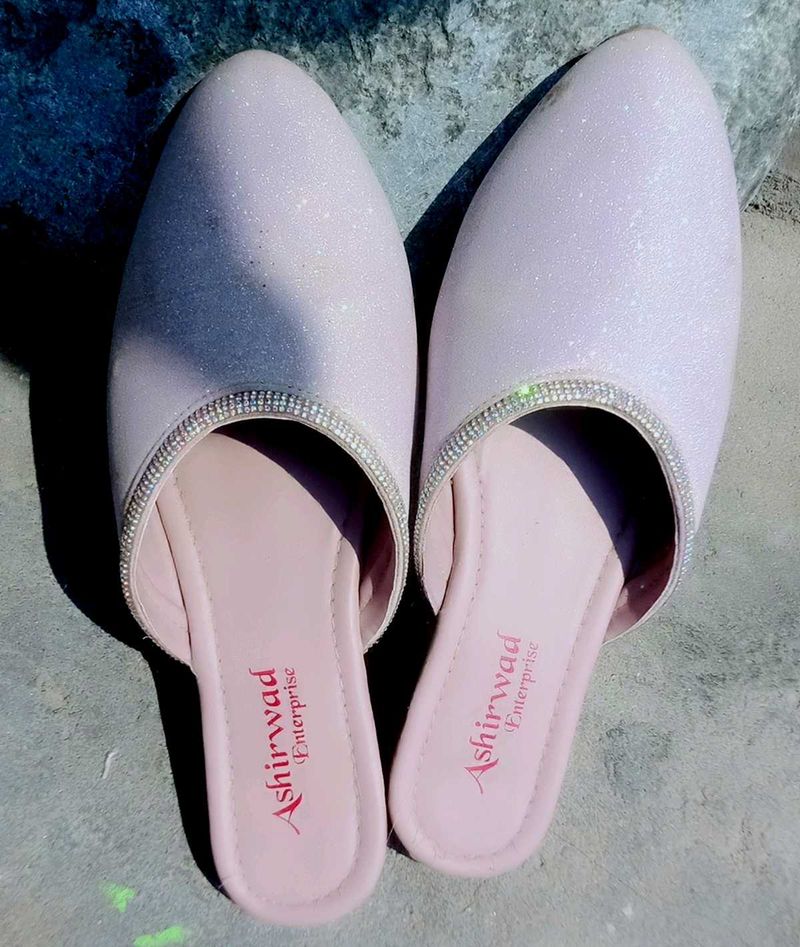 Sparkly lavender Mules