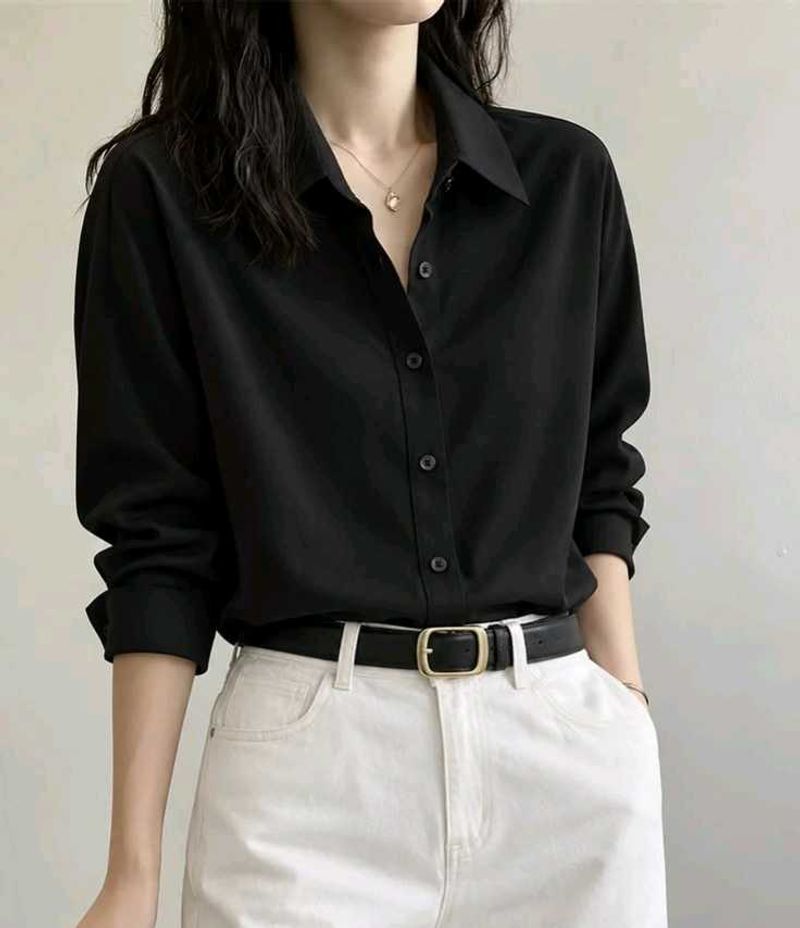 New with tag Korean Classic Black Button-Up Shirt