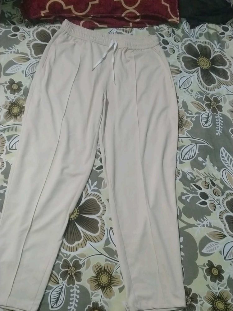 Comfortable Beige jogger pant korean
